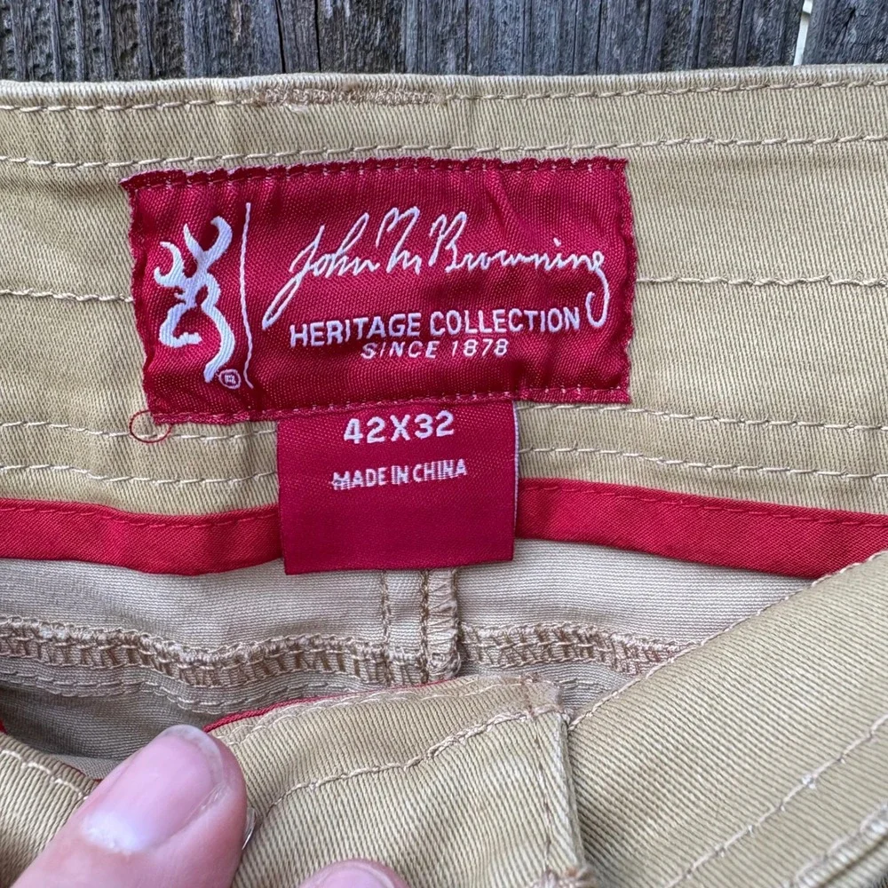 2pk Browning Heritage Graham Pants Mens 42x32 Khaki Stretch Cotton Utility NWT